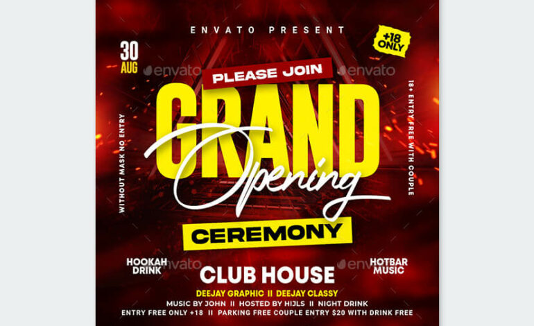 10 Best Grand Opening Flyer Templates PSD