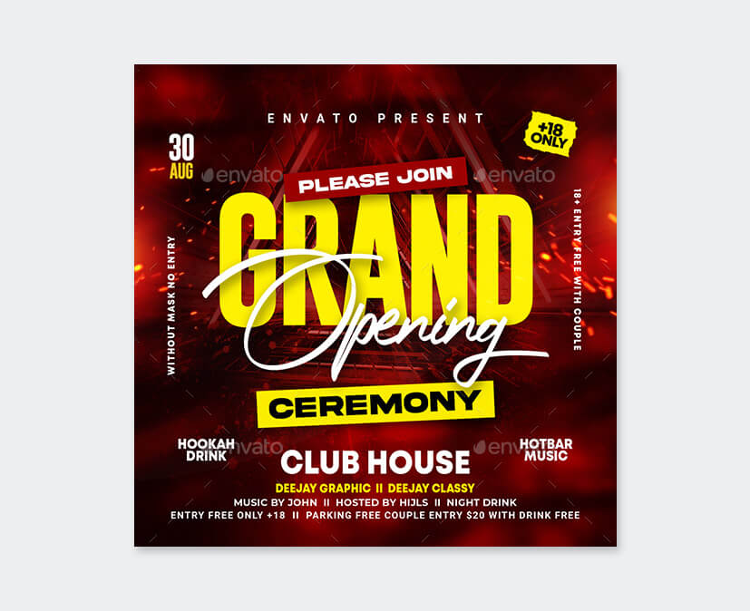 10 Best Grand Opening Flyer Templates PSD